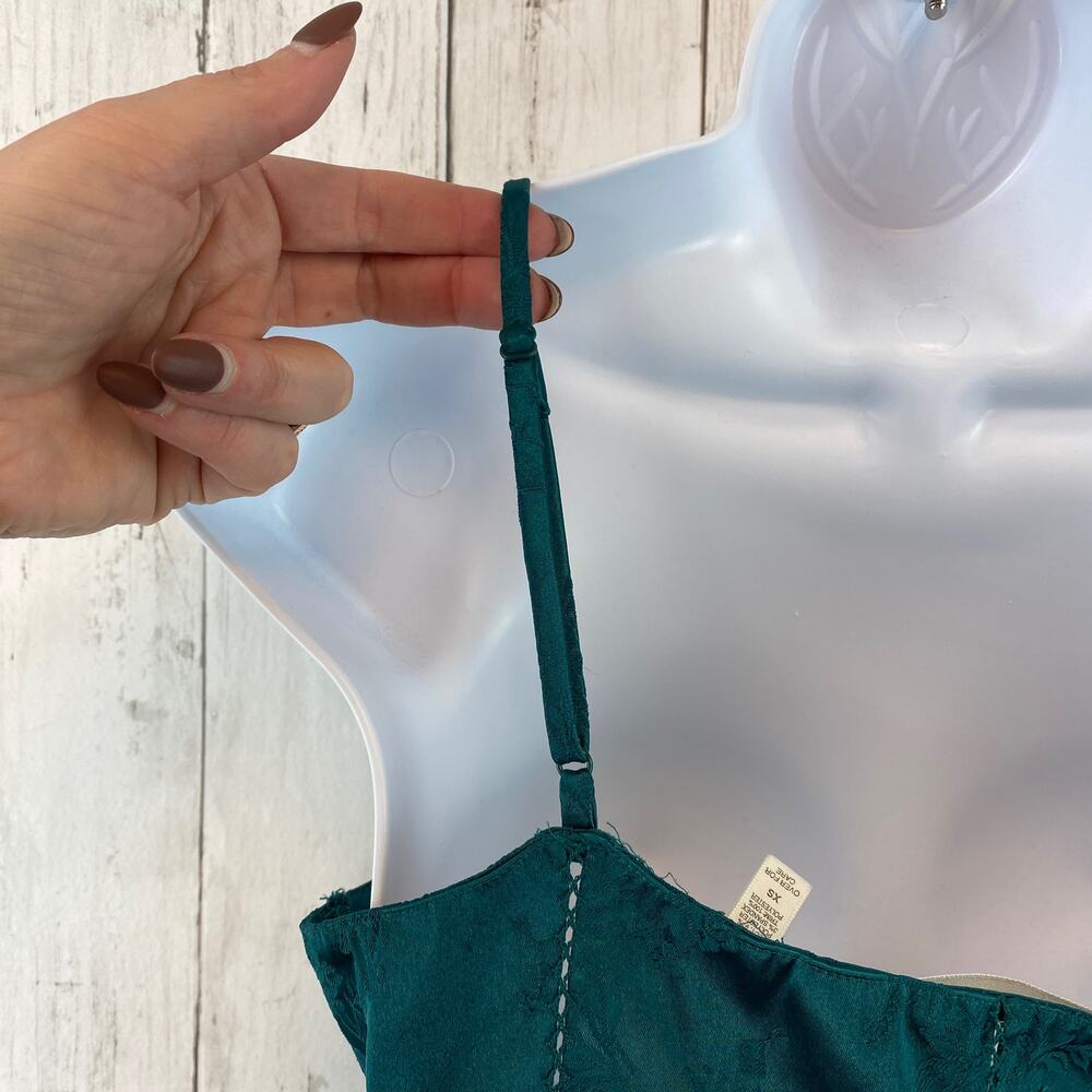 VTG Victoria's Secret Teal Satin Chiffon Chemise Babydoll Nightgown Size X-Small - Picture 6 of 9